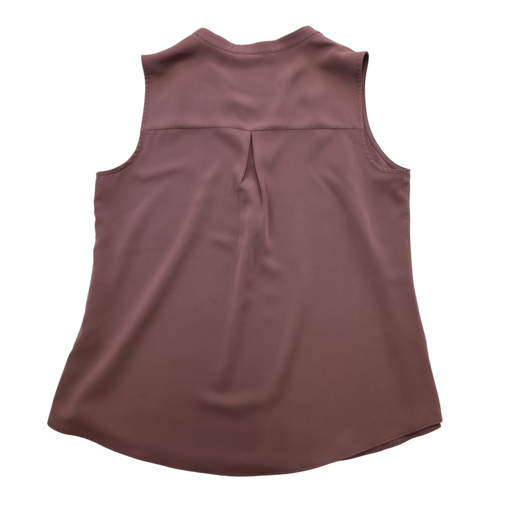 Retro Gaharu Sleeveless Blouse Women's L Purple V-Neck Top Polyester - Picture 4 of 7